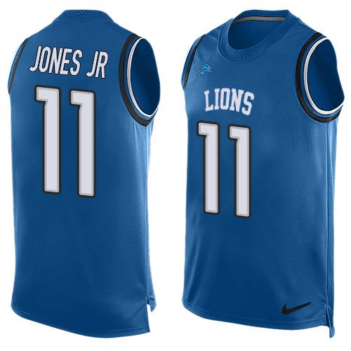 Nike Lions #11 Marvin Jones Jr Blue Team Color Men's Stitched NFL Limited Tank Top Jersey